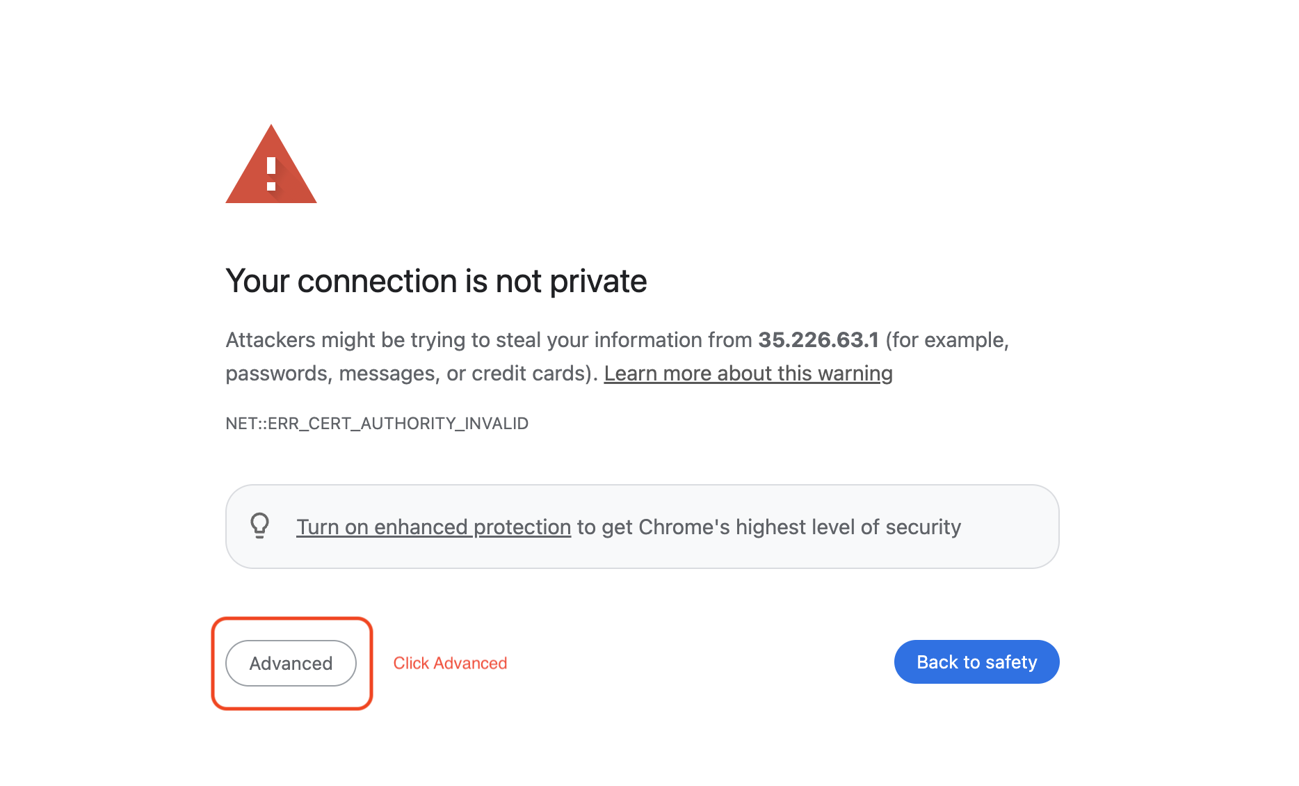 Click Advanced button